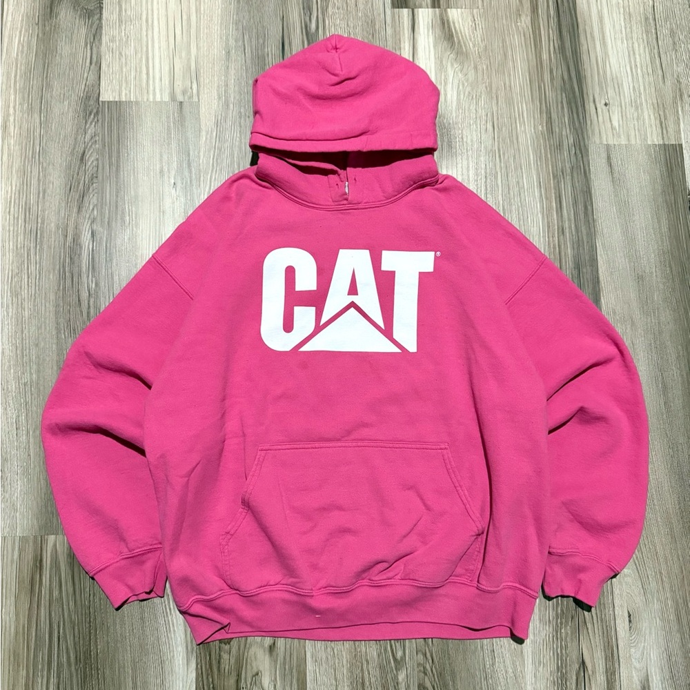 CAT caterpillar pink hoodie • Size L